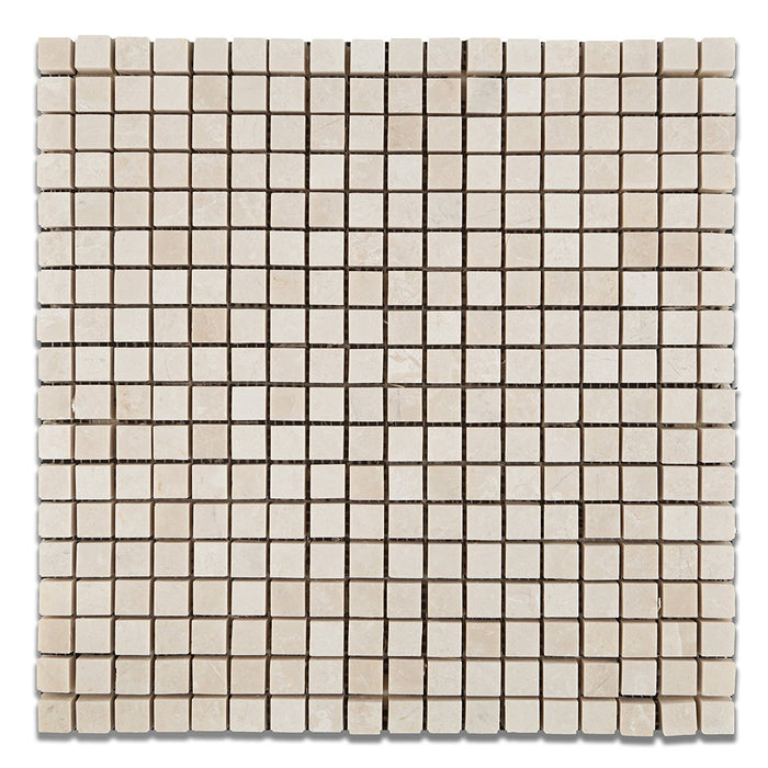 White Pearl Marble Mosaic - 5/8" x 5/8" Polished