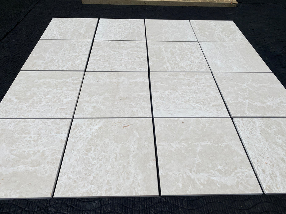 Botticino Fioritto Marble Tile - 12" x 12" Honed