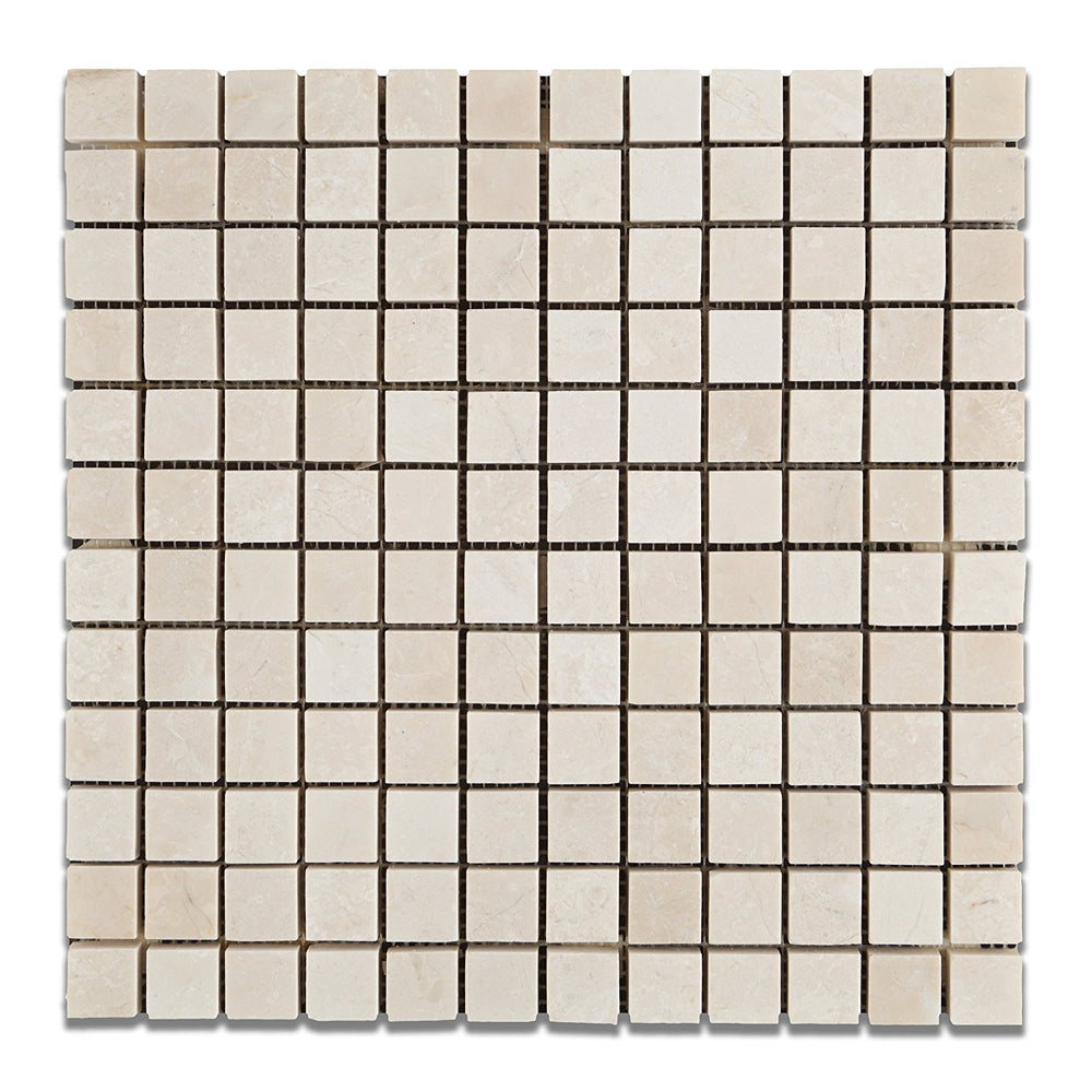 White Pearl Marble Mosaic - 1" x 1" Polished