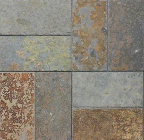 Full Tile Sample - Brazilian Multicolor Slate Tile - 8" x 24" x 3/8" Chiseled