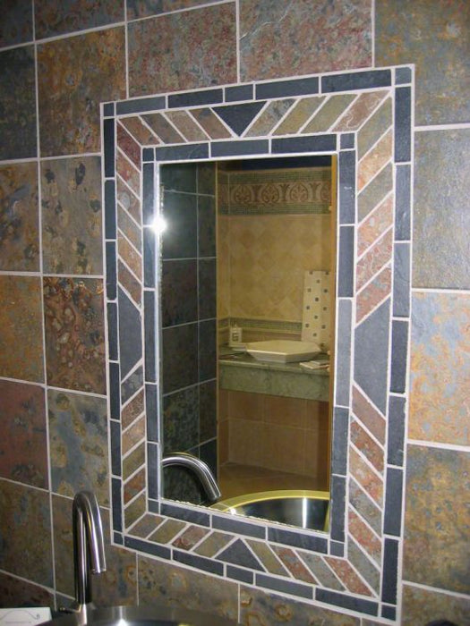 Brazilian Multicolor Slate Natural Cleft Face, Gauged Back Tile - 12" x 24" x 3/8"