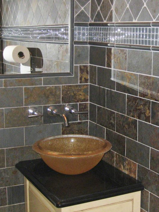 Brazilian Multicolor Natural Cleft Face, Gauged Back Slate