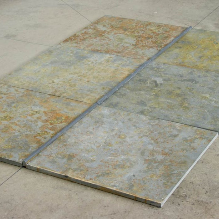 Brazilian Multicolor Slate Natural Cleft Face, Gauged Back Tile - 12" x 12" x 3/8"