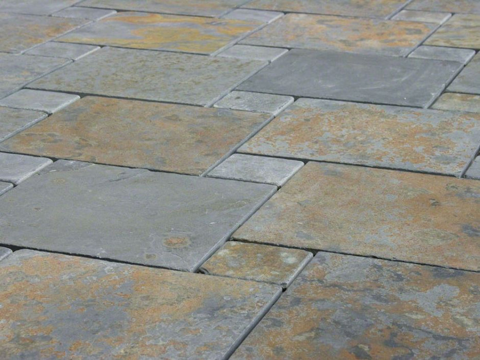 Full Tile Sample - Brazilian Multicolor Slate Tile - 8" x 8" x 3/8" Tumbled