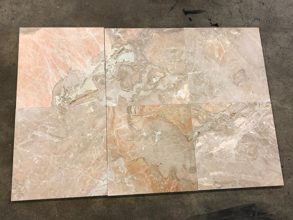 Breccia Oniaciatta Polished Marble Tile - 12" x 12" x 3/8"