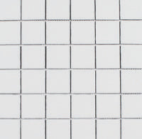Full Sheet Sample - Gallery Bright White Porcelain Mosaic - 2" x 2" Glossy