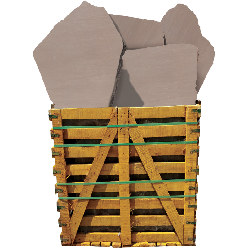 Brown Mist Natural Cleft Face & Back Sandstone Flagstone - Random Sizes x +/- 1"