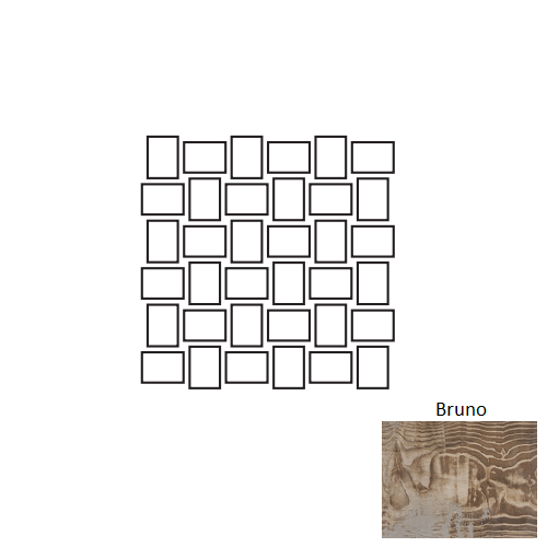 Full Sheet Sample - Real Charm Bruno Intreccio Basket Weave Porcelain Mosaic - 1.75" x 2" Matte