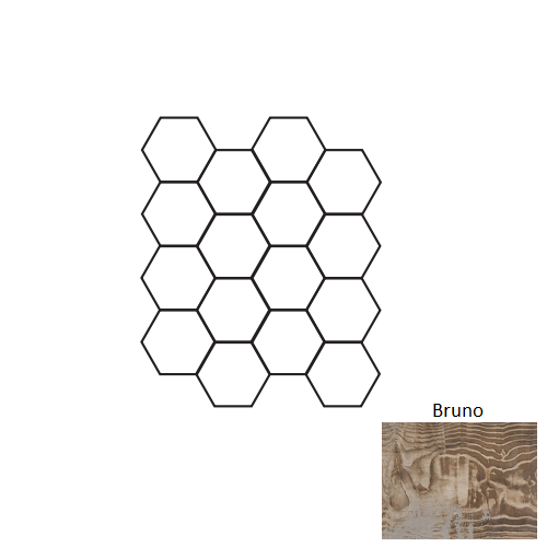 Full Sheet Sample - Real Charm Bruno Hexagon Porcelain Mosaic - 3" Matte