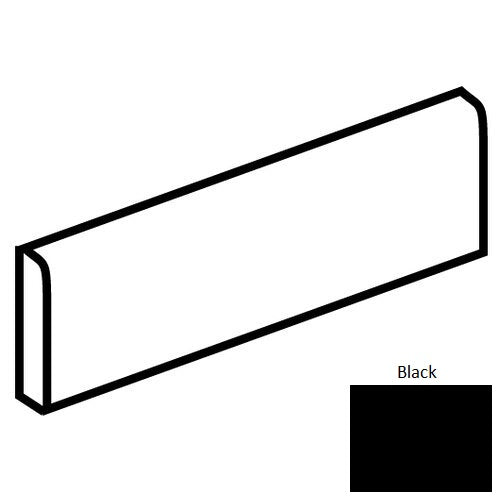 Daltile Color Wheel Classic K111 Black Bullnose 6