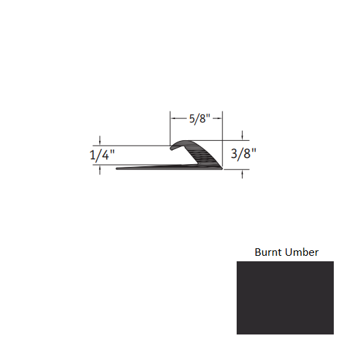 Tarkett Johnsonite 63 Burnt Umber PVC Slim Line Transition — Stone