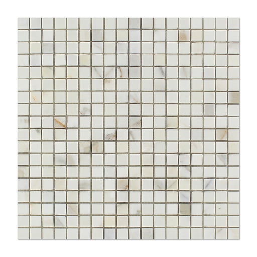 Calacatta Gold Marble Mosaic - 5/8" x 5/8" Polished