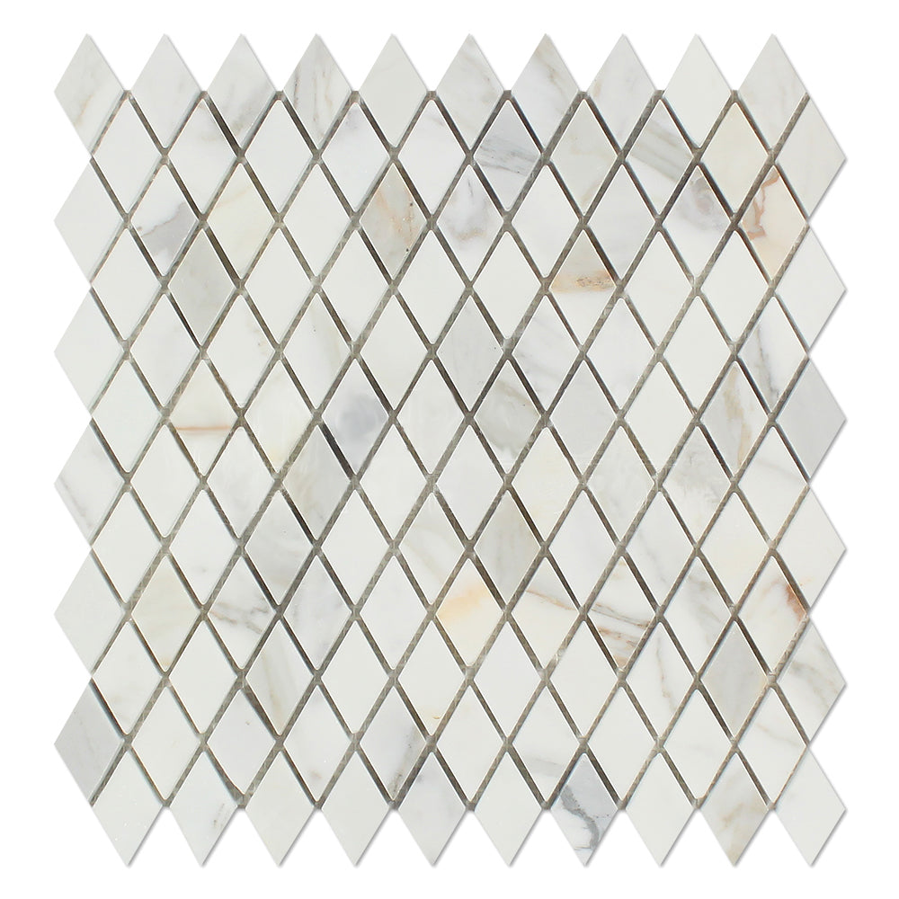 Calacatta Gold Marble Mosaic - 1" x 2" Diamond Polished