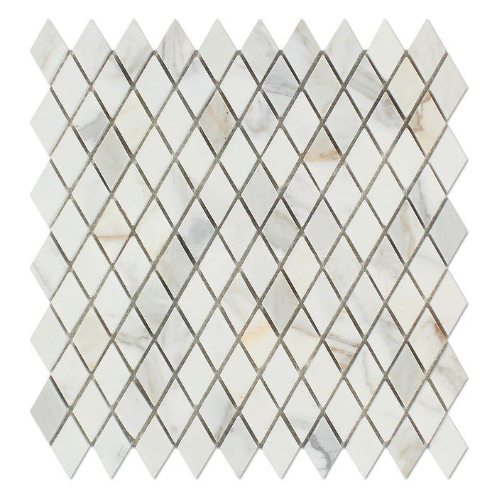 Calacatta Gold Marble Mosaic - 1" x 2" Diamond Polished