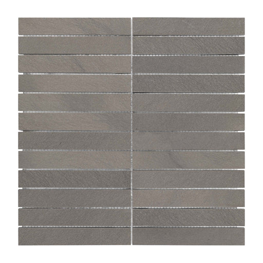 Chelsea Grey Limestone Mosaic - 1" x 6" Stacked Honed