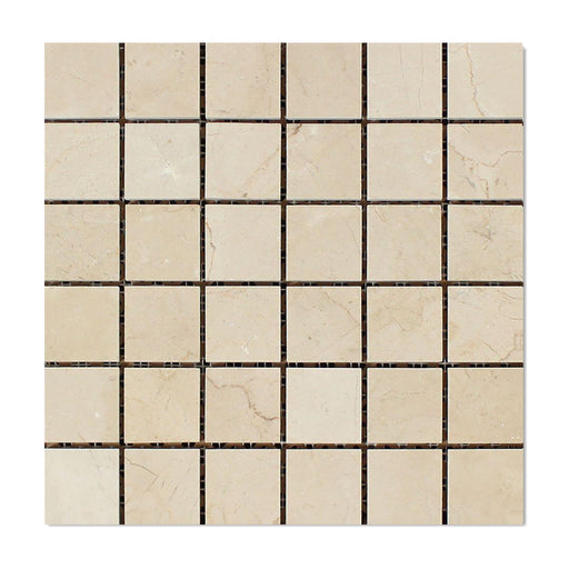 Crema Marfil Marble Mosaic - 2" x 2" Polished
