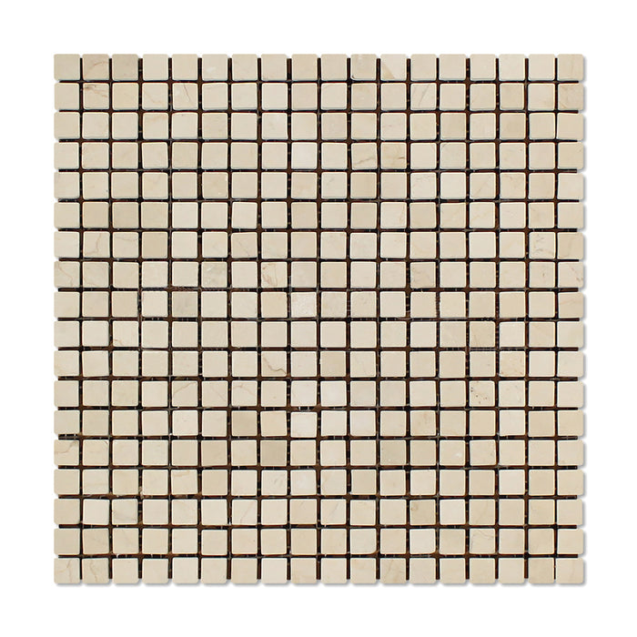 Crema Marfil Marble Mosaic - 5/8" x 5/8" Tumbled