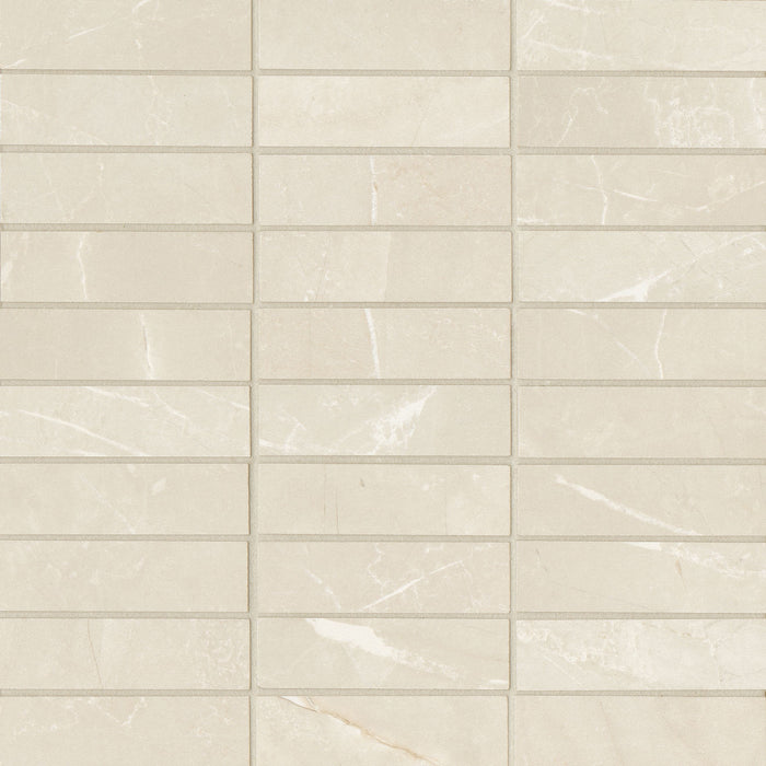 Pulpis Bianco Porcelain Mosaic - 1" x 4" Stacked