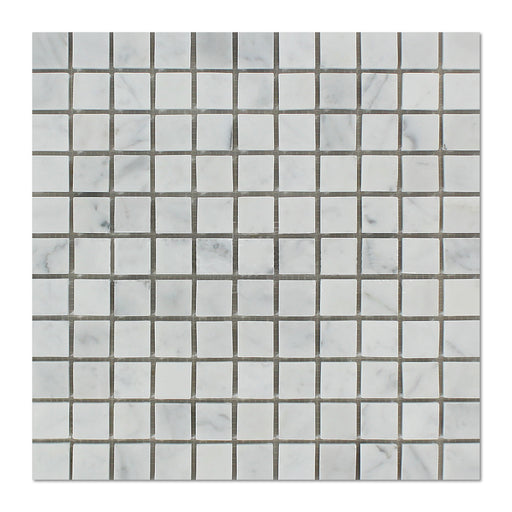 White Carrara Marble Mosaic - 1" x 1" Polished