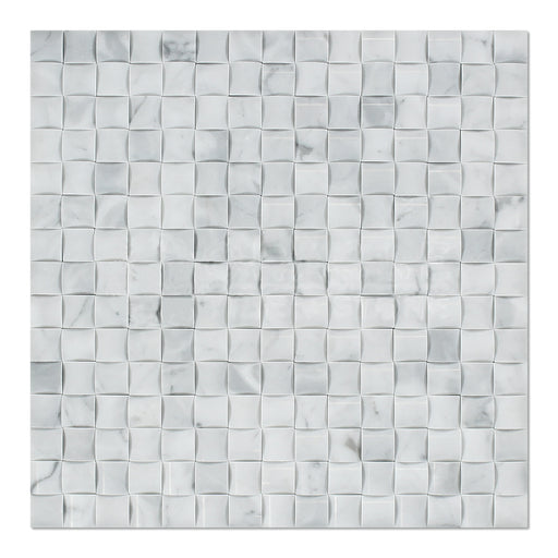 White Carrara Marble Mosaic - 3D Small Bread Polished