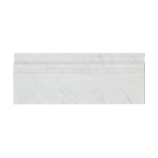 White Carrara Marble Baseboard - 4 3/4" x 12" Polished
