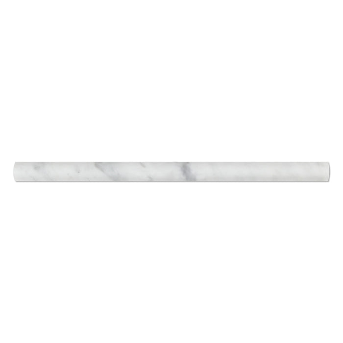White Carrara Marble Liner - 3/4" x 12" Bullnose Polished
