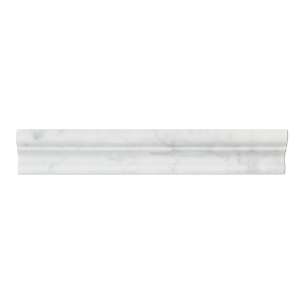 White Carrara Marble Molding - 2" x 12" Crown (Mercer) Molding Polished