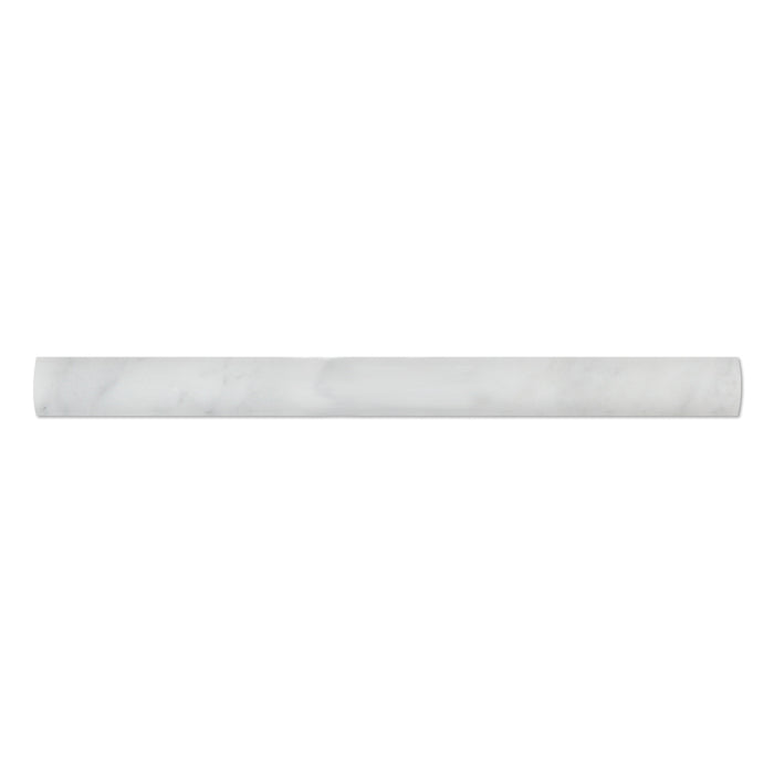 White Carrara Marble Liner - 1" x 12" Quarter Round Polished