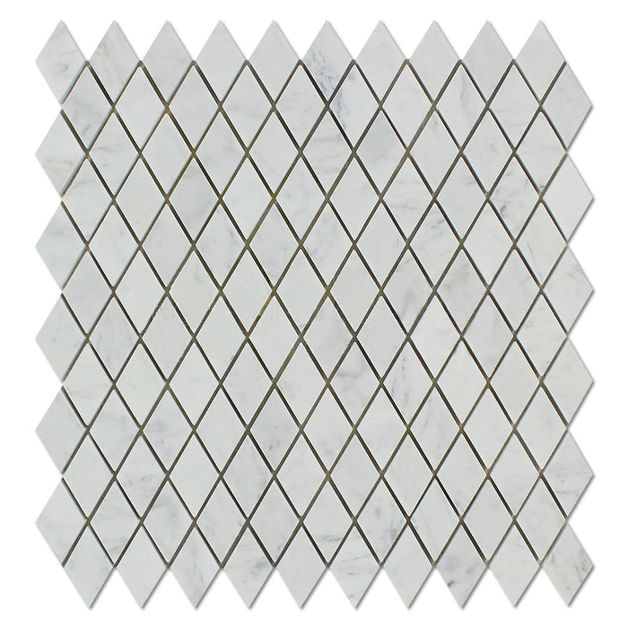 White Carrara Marble Mosaic - 1" x 2" Diamond Polished