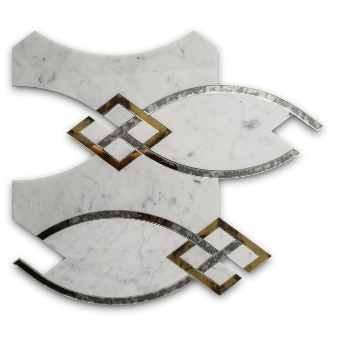 Cadena Water Jet Polished Marble Mosaic - Cadena