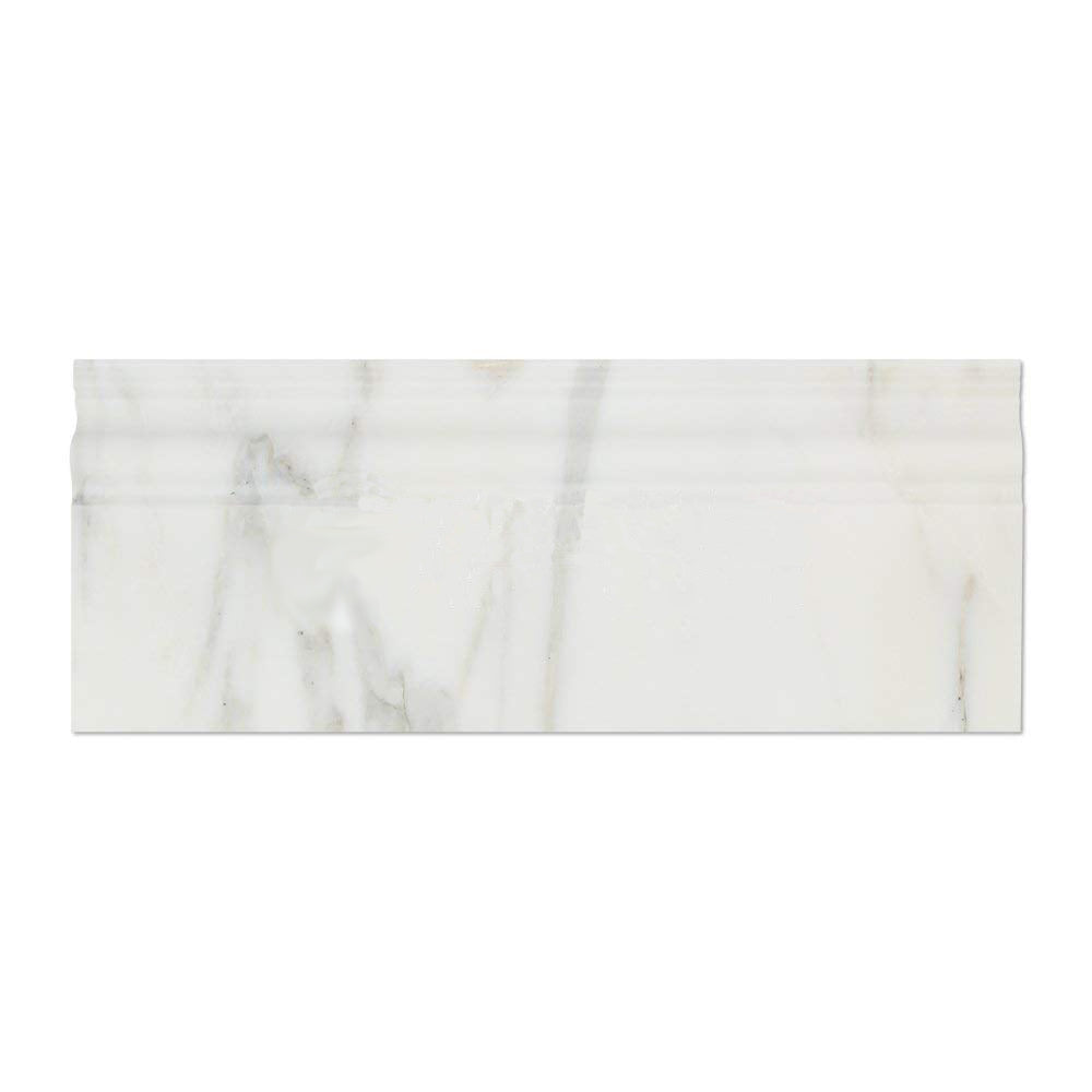 Oriental White Marble Baseboard - 4" x 12" Polished