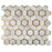 Calacatta Gold Polished Marble Mosaic - 3" Hexagon with Brass x 3/8"