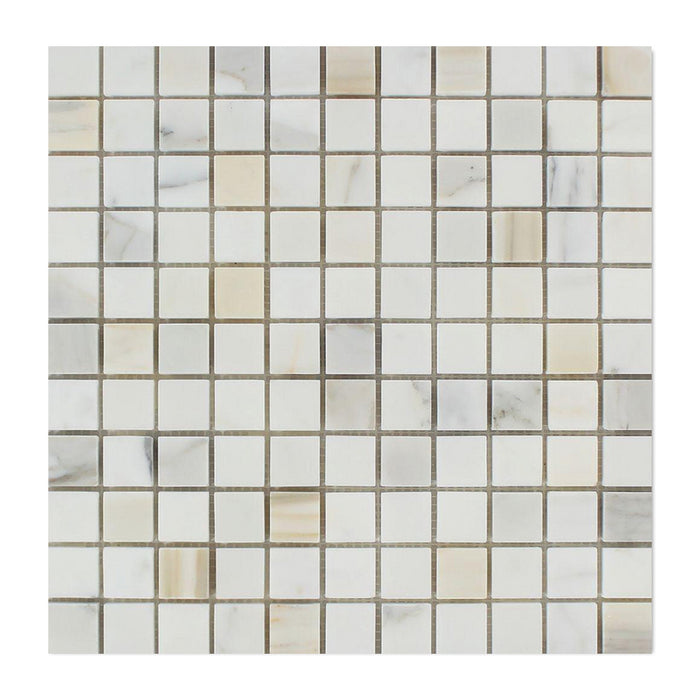 Calacatta Gold Marble Mosaic - 1" x 1" Honed