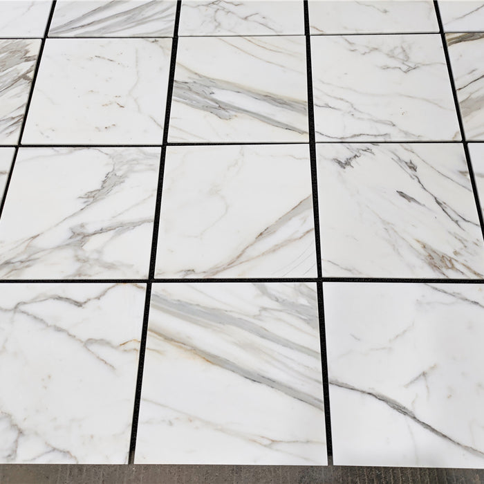 Calacatta Gold Honed Marble Tile - 18" x 18"