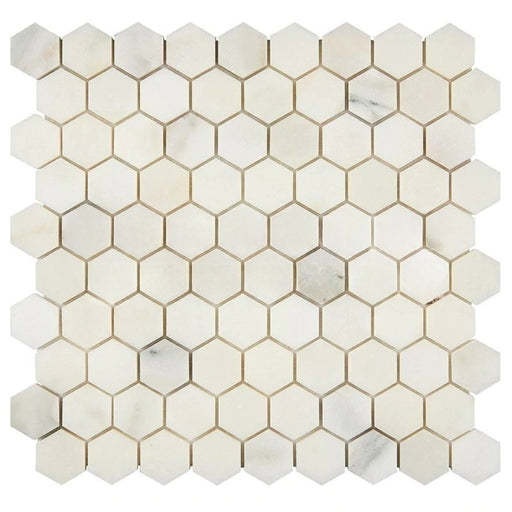 Calacatta Oliva Marble Mosaic - 1 1/4" x 1 1/4" Hexagon