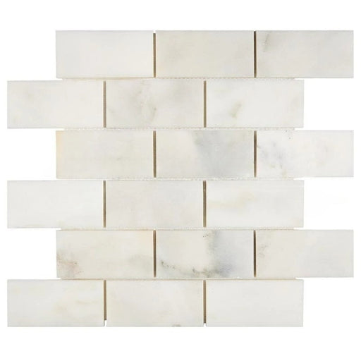 Calacatta Oliva Marble Mosaic - 2" x 4" Brick