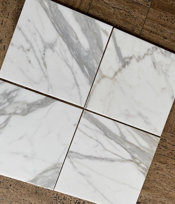 Calacatta Gold Marble Tile - 12" x 12" x 3/8" Polished