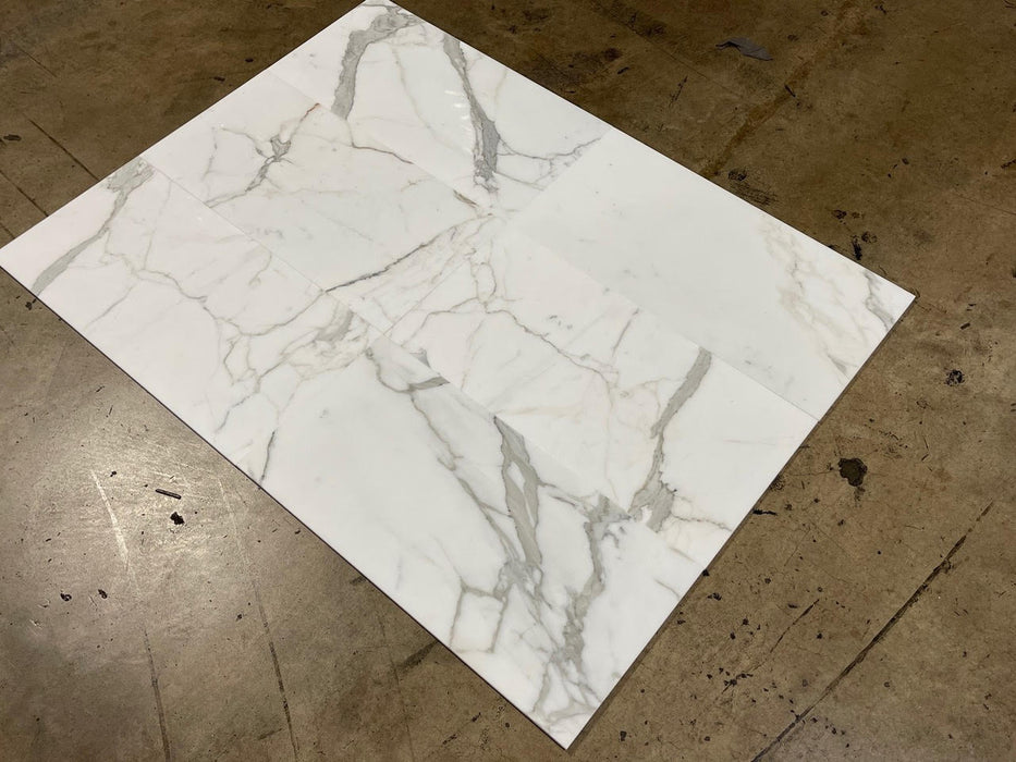 Calacatta Gold Marble Tile - 12" x 24" Polished