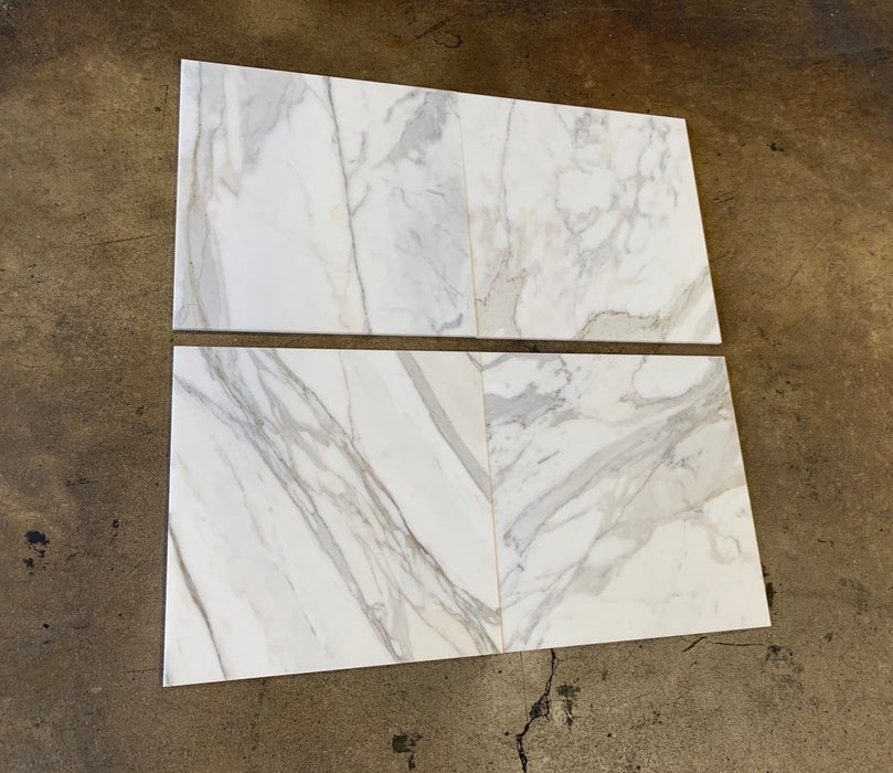 Calacatta Gold Polished Marble Tile - 18" x 18" x 3/8"