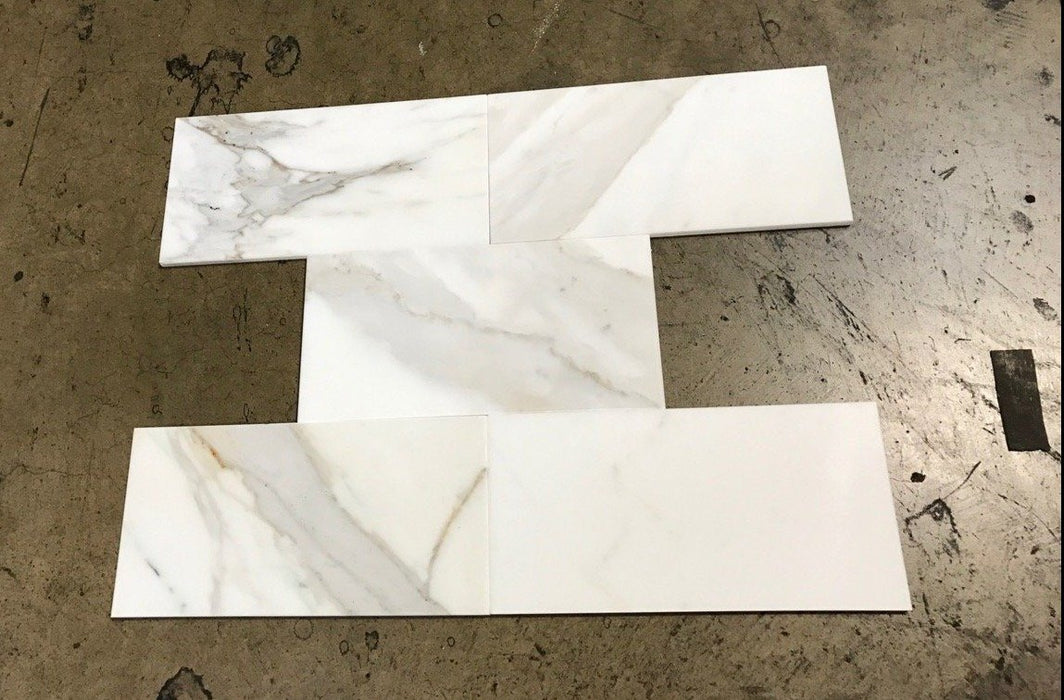 Calacatta Gold Marble Tile - 6" x 12" x 3/8" Polished