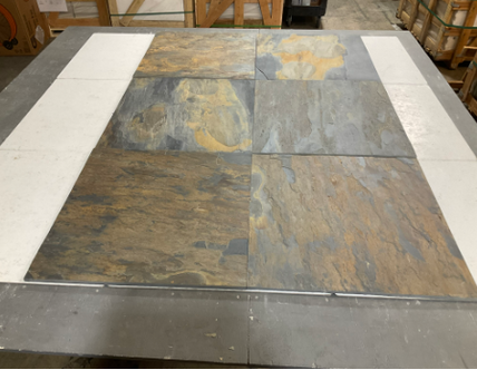 California Gold Slate Tile - 24" x 24" x 1/2" Natural Cleft Face, Gauged Back