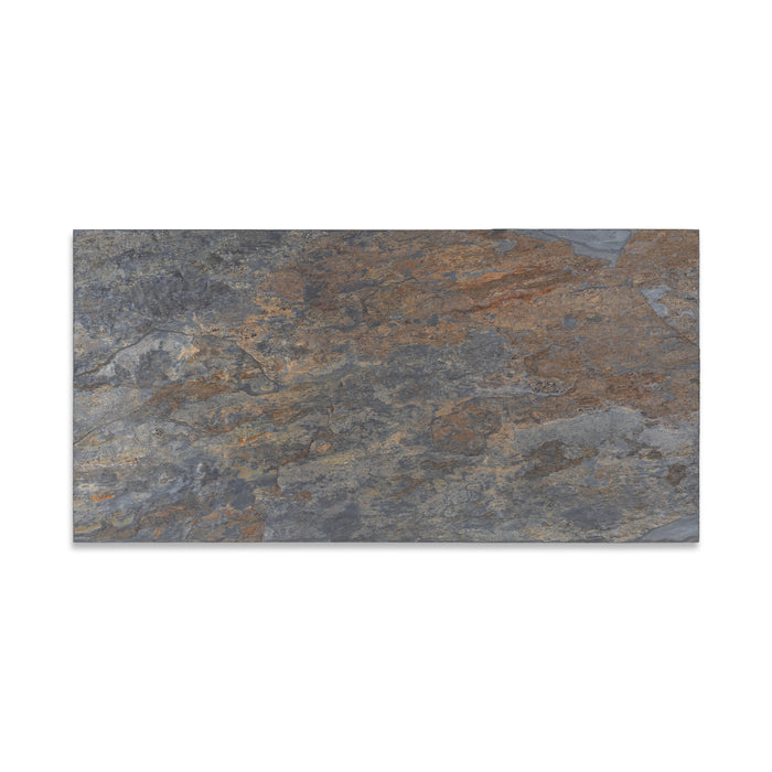 California Gold Natural Cleft Face, Gauged Back Slate Tile - 12" x 24"