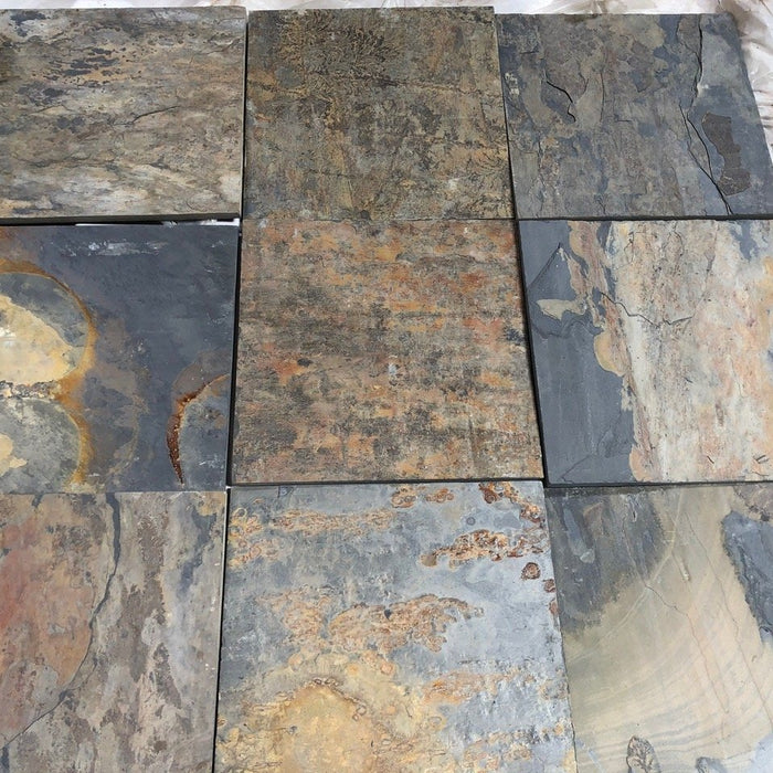 Natural Cleft Face, Gauged Back California Gold Slate Tile