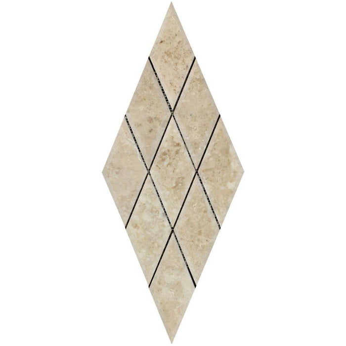 Cappuccino Marble Mosaic - 3" x 6" Beveled Diamond Polished