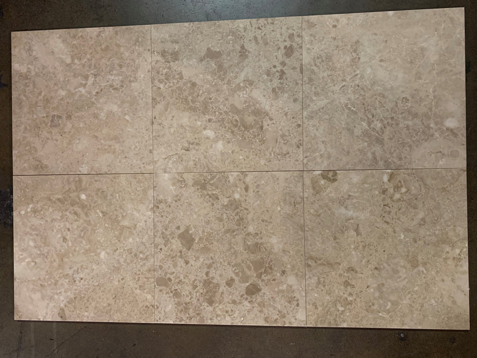 Cappuccino Marble Tile - 12" x 12" x 3/8" Honed