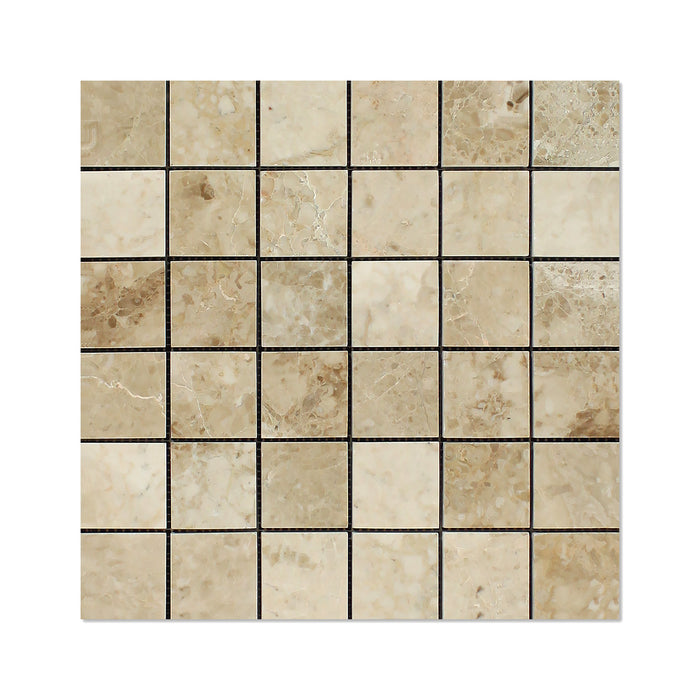 Cappuccino Marble Mosaic - 2" x 2" Polished