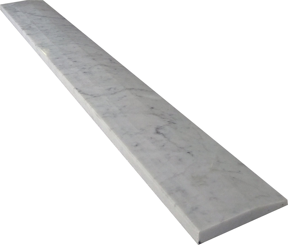 White Carrara Polished Marble Threshold - 4" x 36" Single Hollywood