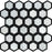 White Carrara Marble Mosaic - 2" x 2" Vortex Hexagon with Black Polished