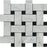 White Carrara Marble Mosaic - Large Basket Weave with Black Dots Polished