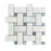White Carrara Marble Mosaic - Large Basket Weave with Gray Dots